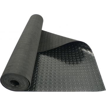 Gumminoppenbelag MT 4 mm, schw. 1400 Z Unterseite stoffgemustert, ca. 70° ShA