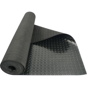 Gumminoppenbelag MT 4 mm, schw. 1400 Z Unterseite stoffgemustert, ca. 70° ShA